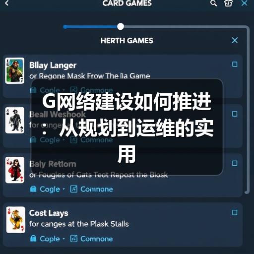 G网络建设如何推进:从规划到运维的实用指南